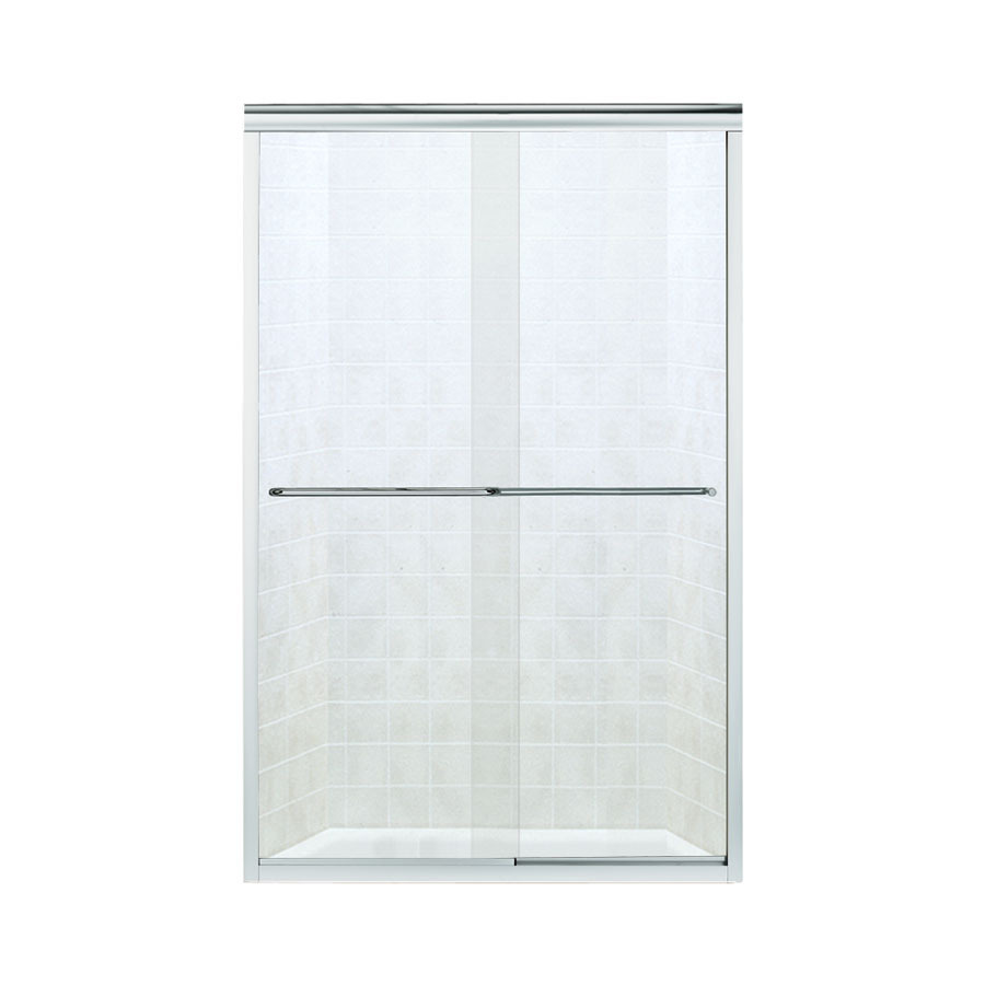 Sterling Finesse 45.75 in to 47.25 in W x 70.3125 in H Silver Sliding Shower Door