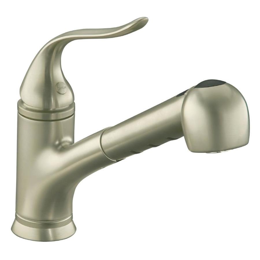 Shop KOHLER Coralais Vibrant Brushed Nickel 1 Handle Pull Out Kitchen 