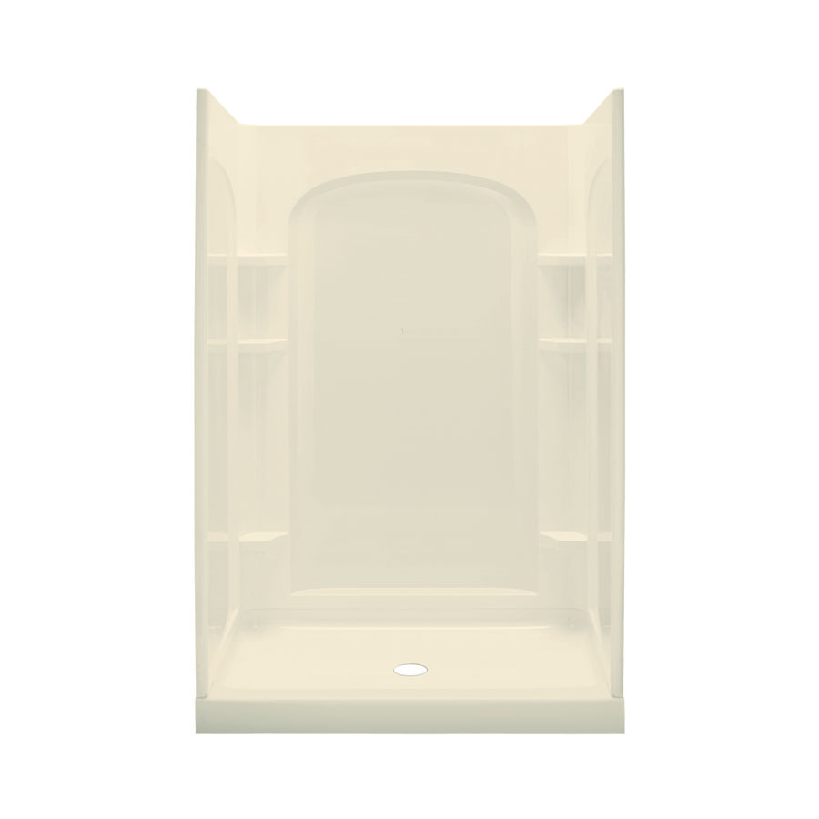 Sterling Ensemble 75.75 in H x 48 in W x 34 in L Almond Polystyrene Wall 4 Piece Alcove Shower Kit