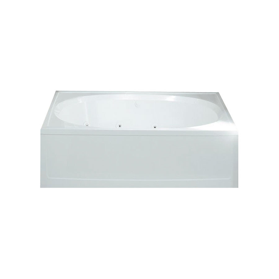 Sterling Tranquility White Fiberglass and Plastic Oval In Rectangle Whirlpool Tub (Common 42 in x 60 in; Actual 18.125 in x 43.5 in x 60 in)