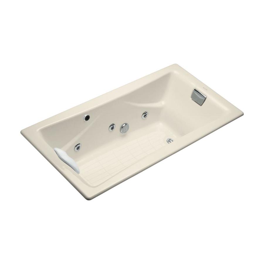 KOHLER Tea For Two 71.75 in L x 36 in W x 20.875 in H 2 Person Almond Rectangular Whirlpool Tub