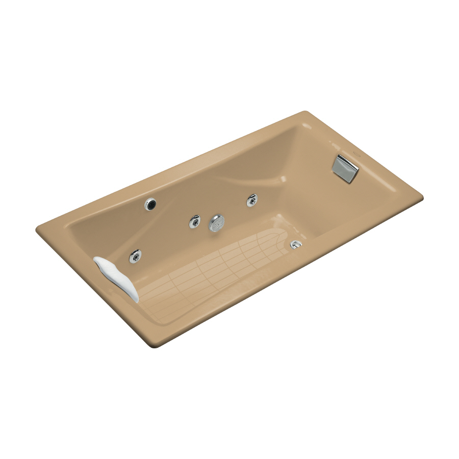 KOHLER Tea For Two 71.75 in L x 36 in W x 20.875 in H 2 Person Mexican Sand Rectangular Whirlpool Tub