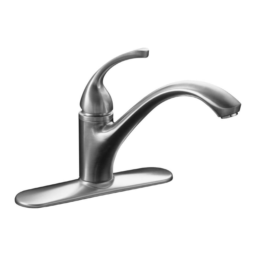 KOHLER Forte Brushed Chrome Low Arc Kitchen Faucet