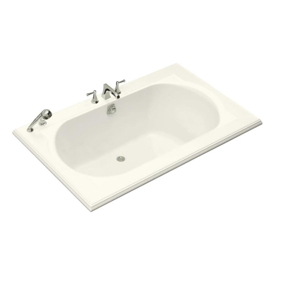 KOHLER Memoirs 66 in L x 42 in W x 22 in H Biscuit Acrylic Oval in Rectangle Drop In Bathtub with Back Center Drain