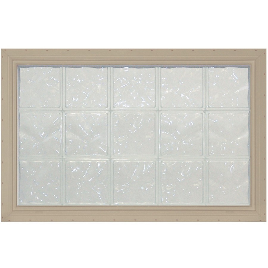 Pittsburgh Corning LightWise Decora Sand Vinyl New Construction Glass Block Window (Rough Opening 40.9375 in x 33.1875 in; Actual 39.9375 in x 32.1875 in)