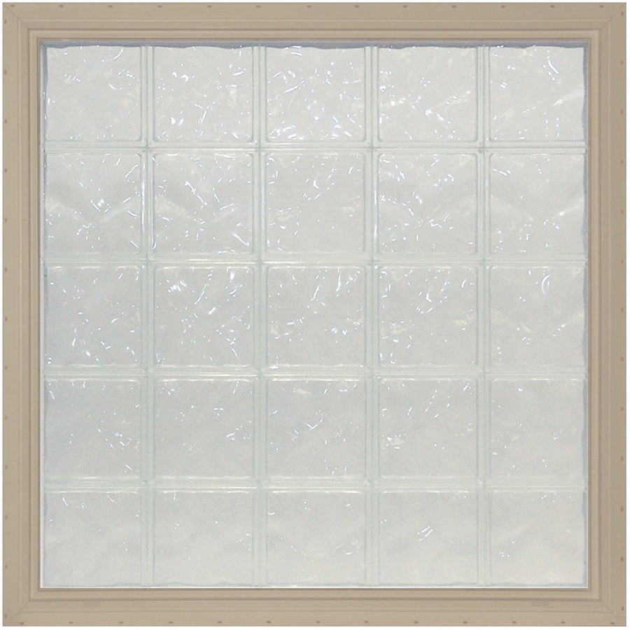 Pittsburgh Corning LightWise Decora Sand Vinyl New Construction Glass Block Window (Rough Opening 17.625 in x 17.625 in; Actual 16.375 in x 16.375 in)