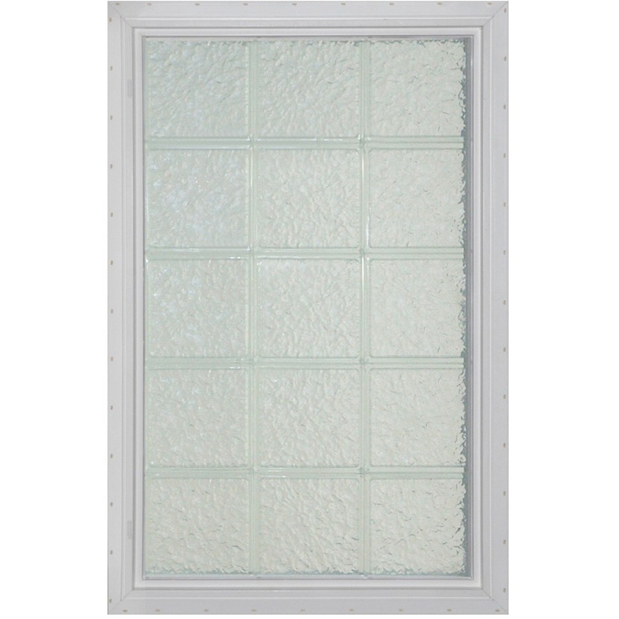 Pittsburgh Corning LightWise Icescapes White Vinyl New Construction Glass Block Window (Rough Opening 25.375 in x 72.125 in; Actual 24.375 in x 71.125 in)