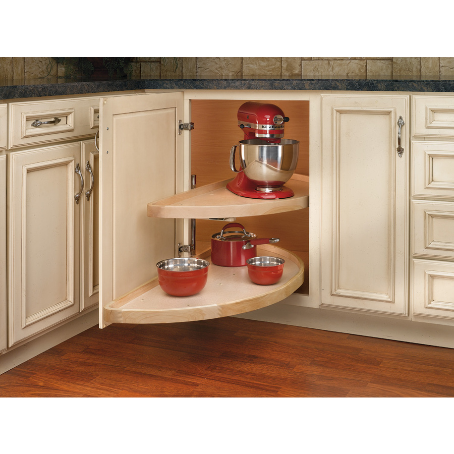 Rev A Shelf 2 Tier Wood Half Moon Cabinet Lazy Susan