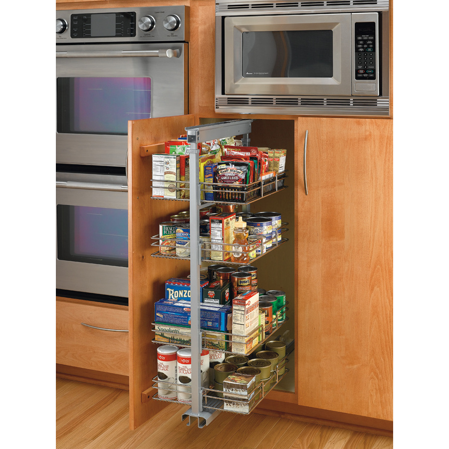 Rev A Shelf 8.88 in W x 20 in D x 50.38 in H 4 Tier Metal Pull Out Cabinet Basket