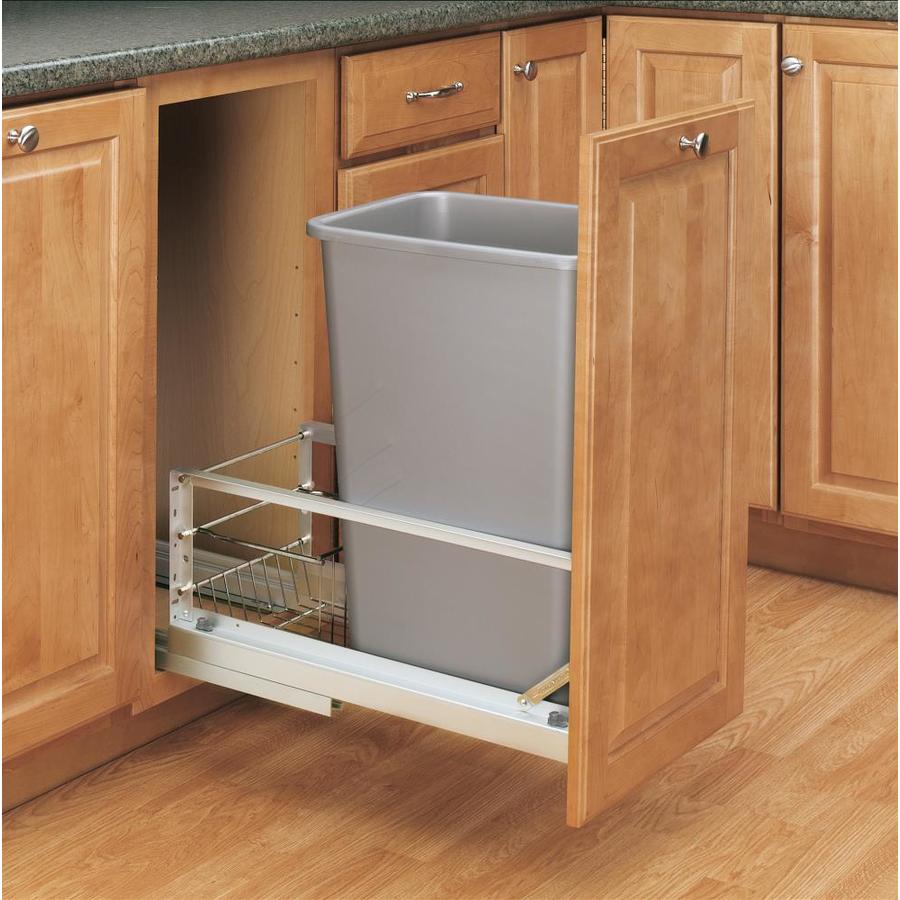 Rev A Shelf 50 Quart Silver Trash Can