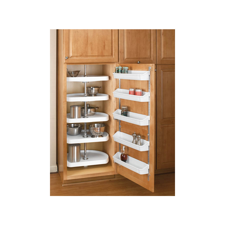 Rev A Shelf 2 Tier Plastic D Shape Cabinet Lazy Susan