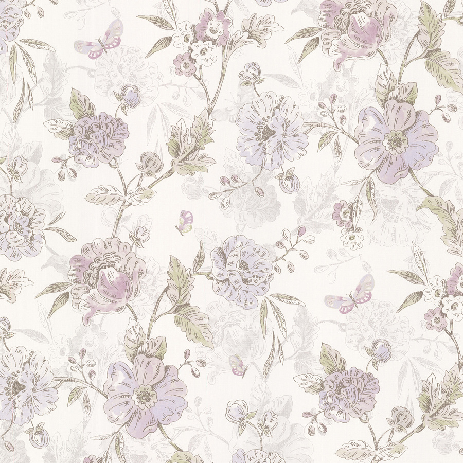 Brewster Wallcovering Purple Peelable Vinyl Prepasted Classic Wallpaper