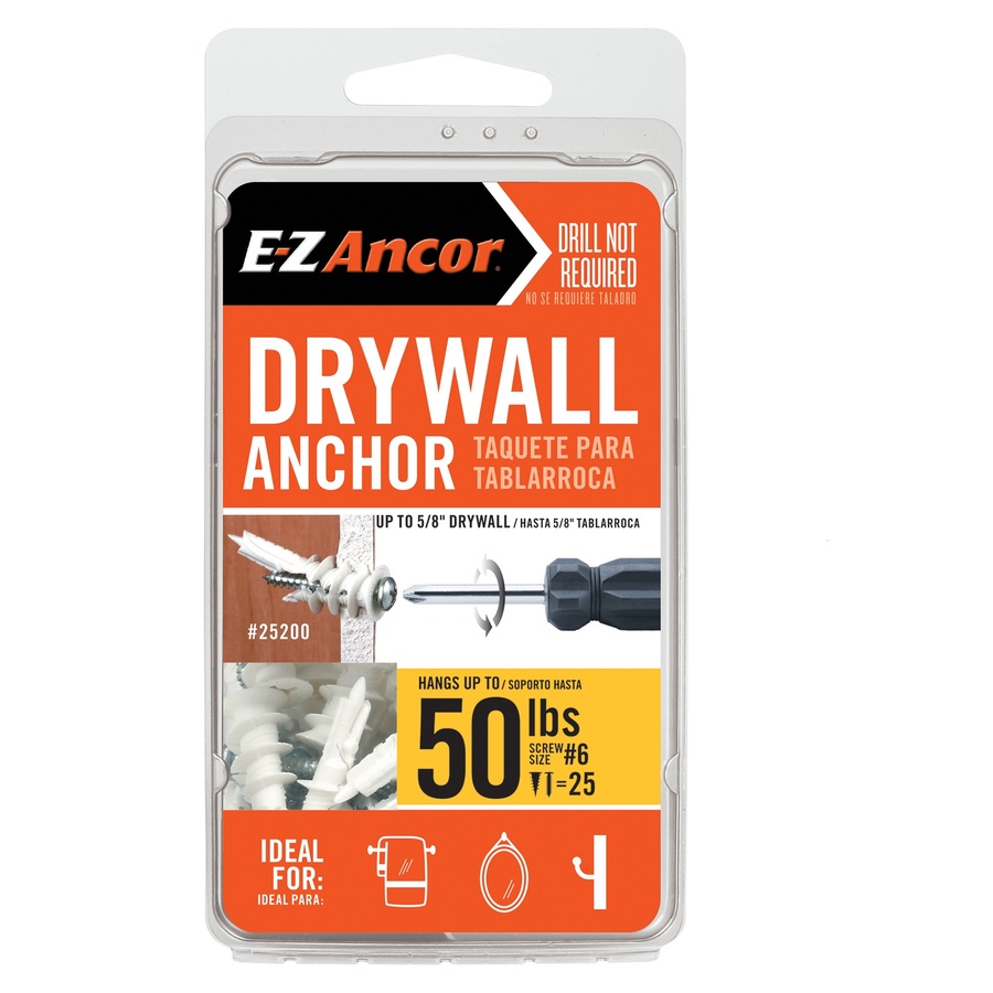 E Z Ancor 25 Pack 0.375 in Self Drilling Medium Duty Drywall Anchors