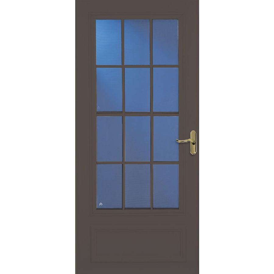 LARSON 32 in x 81 in Brown Colonial Mid View Tempered Glass Storm Door