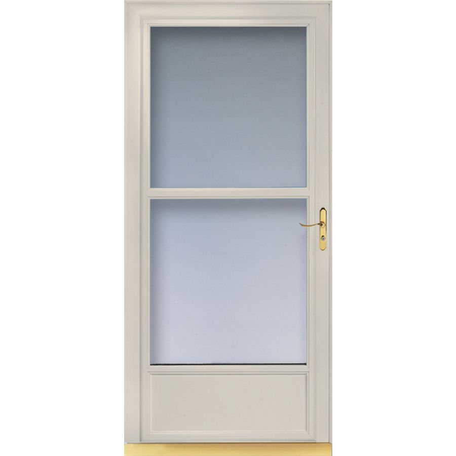 LARSON Almond Tradewinds Mid View Tempered Glass Storm Door (Common 81 in x 32 in; Actual 80.71 in x 33.56 in)