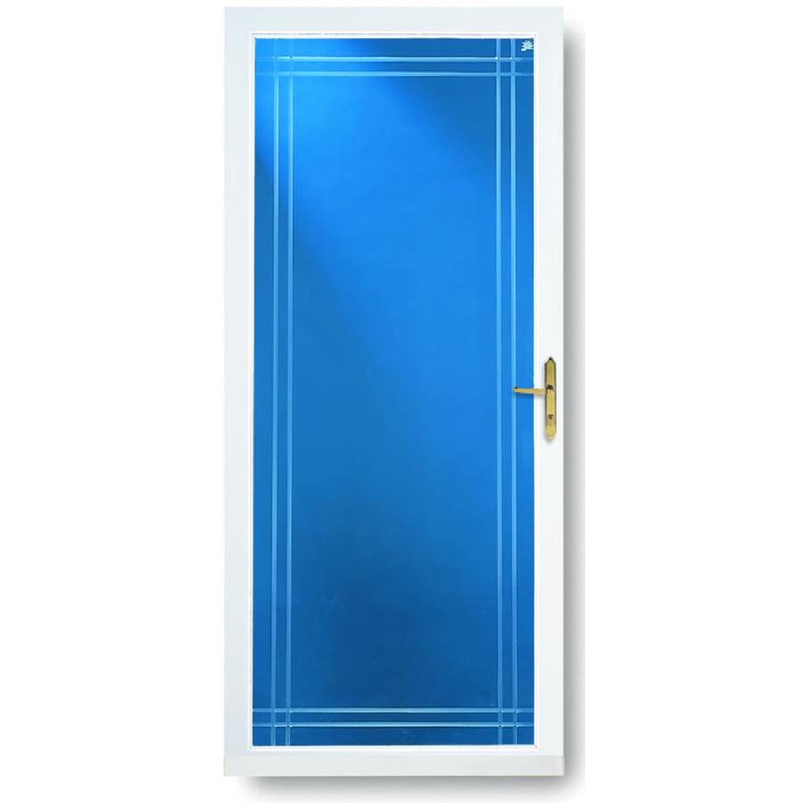LARSON White Williamsburg Full View Tempered Glass Storm Door (Common 81 in x 36 in; Actual 80.72 in x 37.56 in)