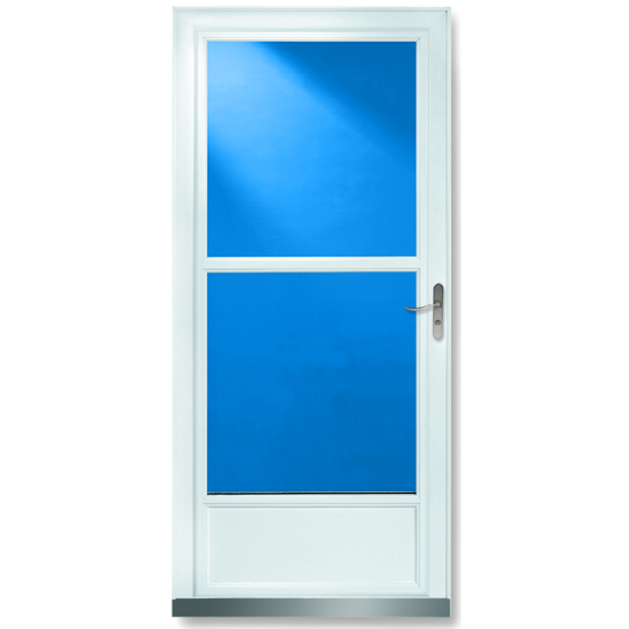 LARSON White Tradewinds Mid View Tempered Glass Storm Door (Common 81 in x 36 in; Actual 80.71 in x 37.56 in)