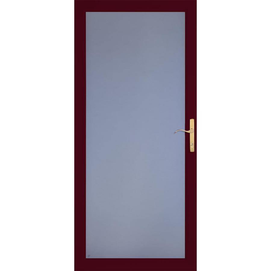 LARSON Cranberry Secure Elegance Full View Laminated Security Glass Storm Door (Common 81 in x 32 in; Actual 80 in x 33.62 in)