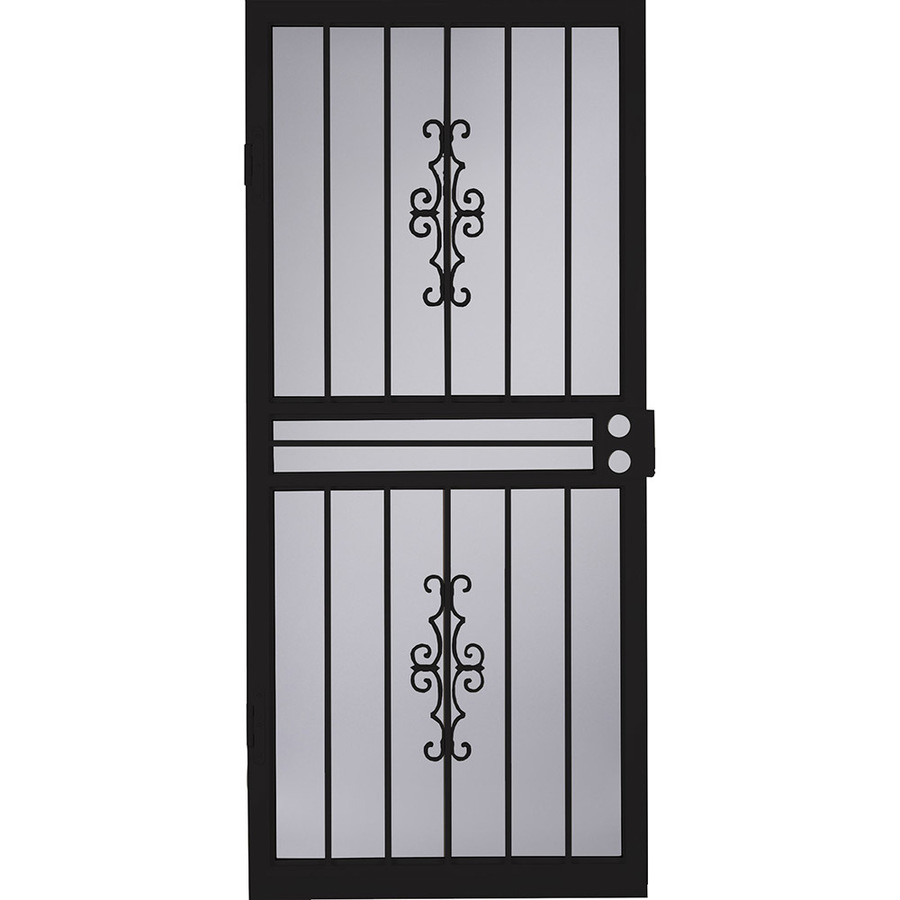 LARSON Courtyard Black Steel Security Door (Common 81 in x 32 in; Actual 80.03 in x 34.62 in)