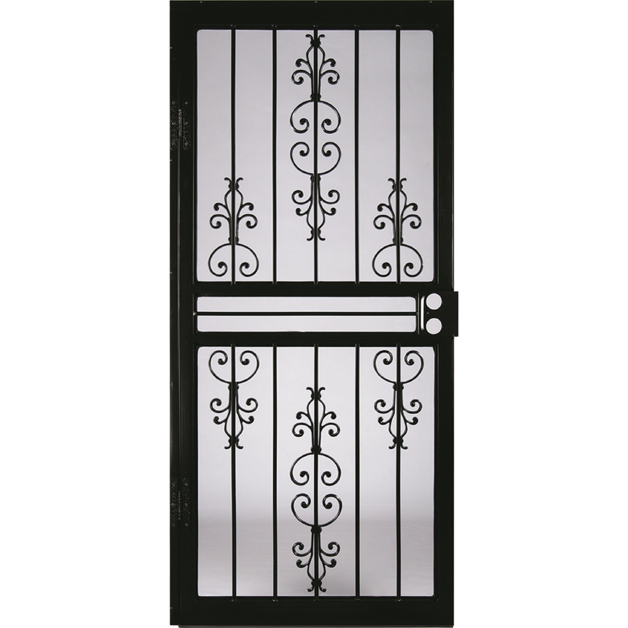 LARSON Garden View Black Steel Security Door (Common 81 in x 32 in; Actual 80.03 in x 34.62 in)