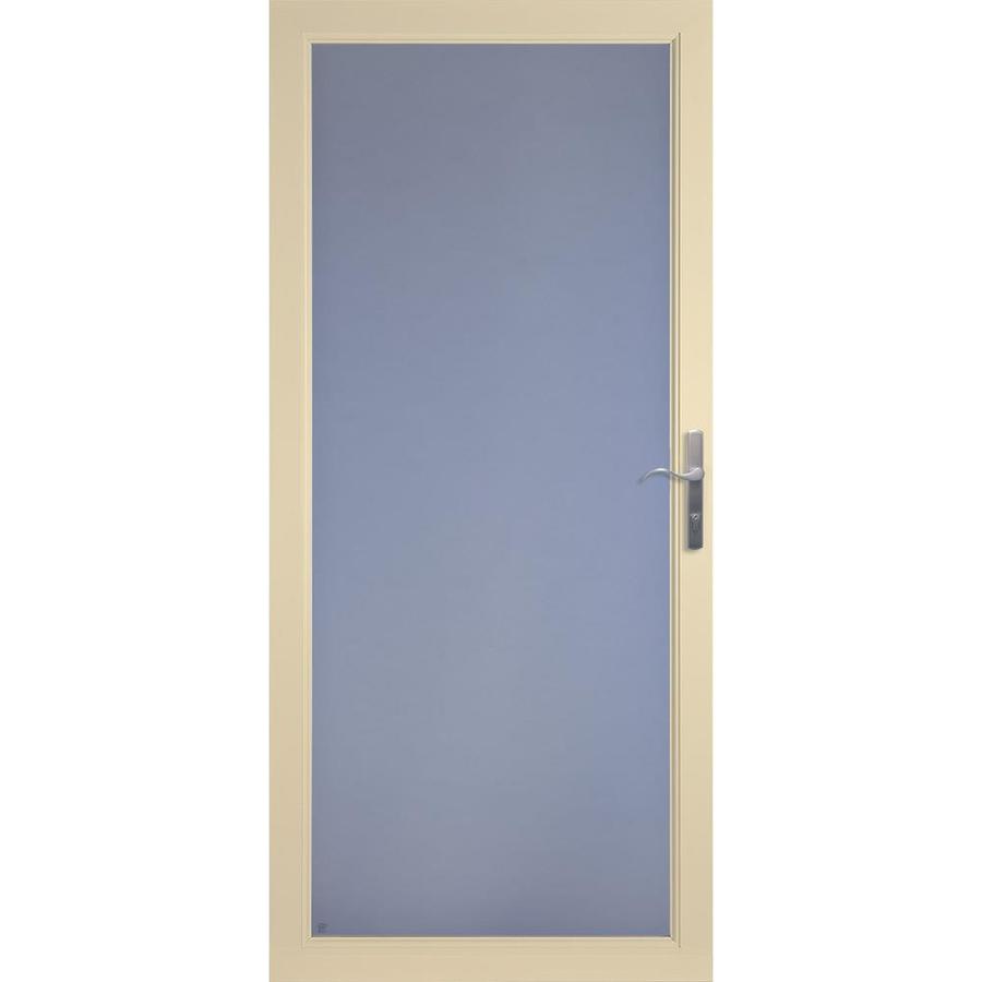 LARSON Almond Secure Elegance Full View Laminated Security Glass Storm Door (Common 81 in x 36 in; Actual 80 in x 37.62 in)