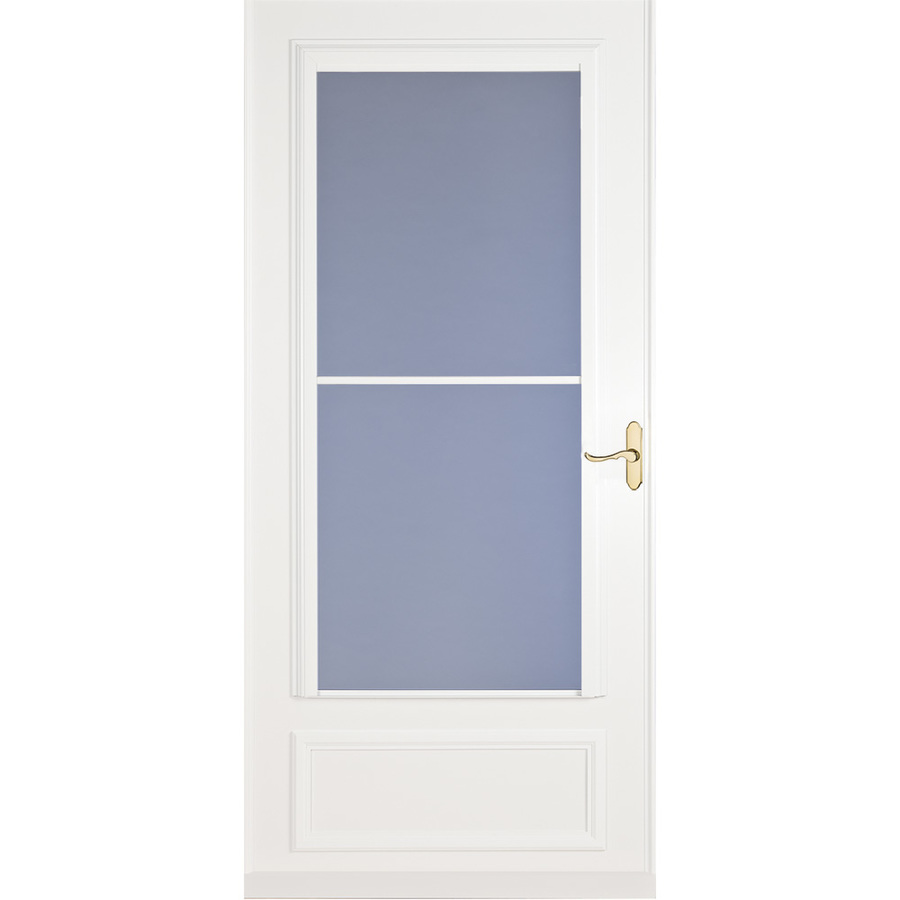 LARSON White Savannah Mid View Tempered Glass Storm Door (Common 81 in x 34 in; Actual 81.13 in x 35.56 in)