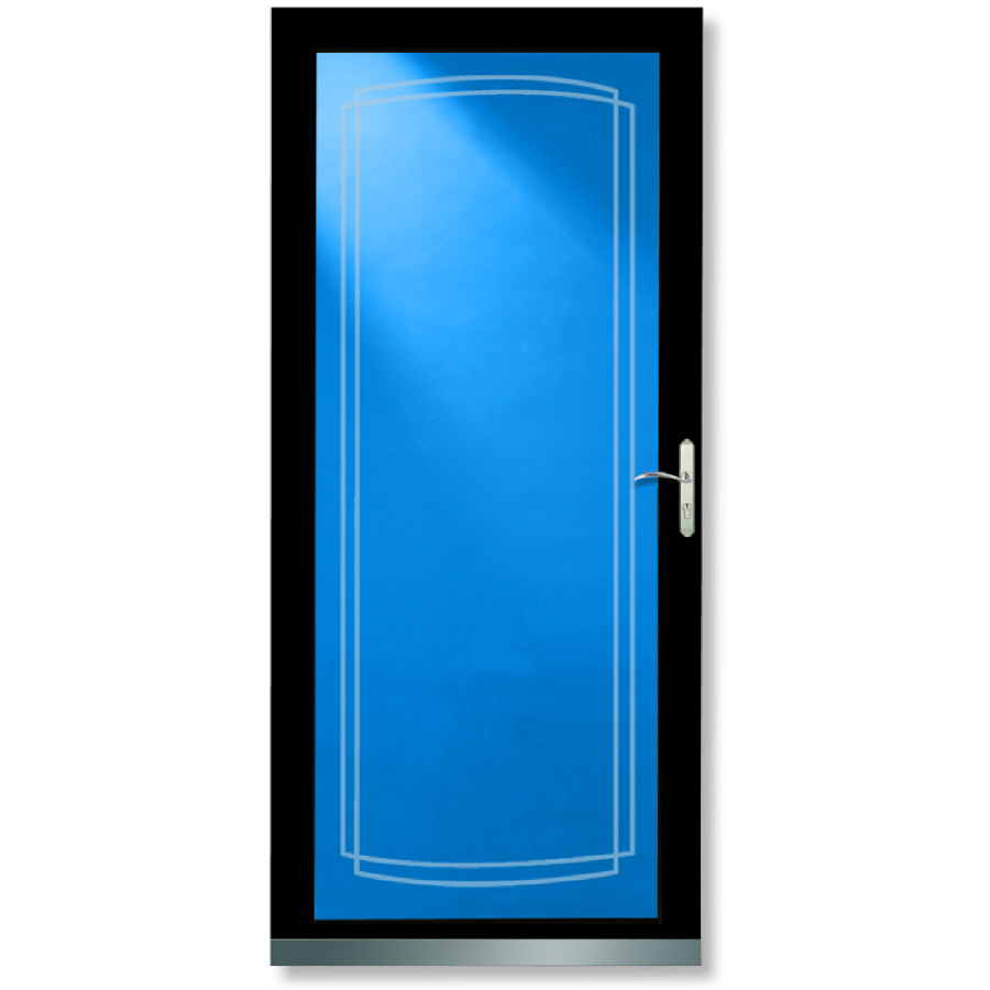 LARSON Black Signature Full View Tempered Glass Storm Door (Common 81 in x 36 in; Actual 80.8 in x 37.62 in)