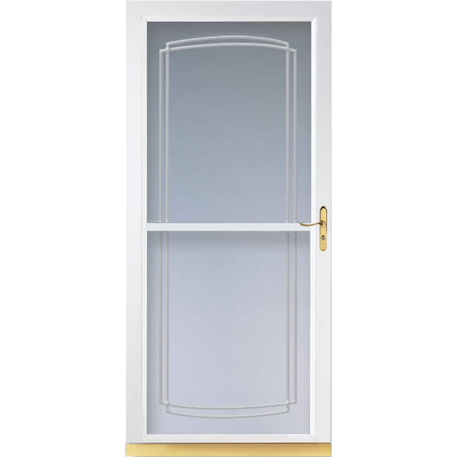LARSON White Tradewinds Full View Tempered Glass Storm Door (Common 81 in x 36 in; Actual 80.71 in x 37.56 in)