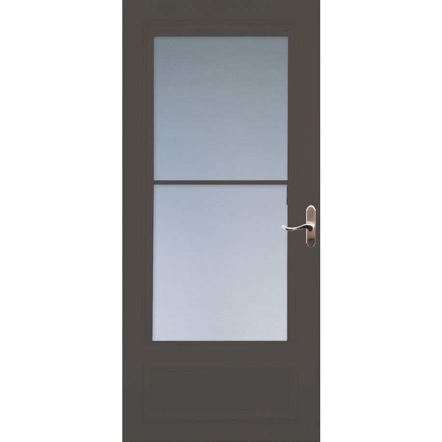 LARSON Brown Savannah Mid View Tempered Glass Storm Door (Common 81 in x 36 in; Actual 81.13 in x 37.56 in)