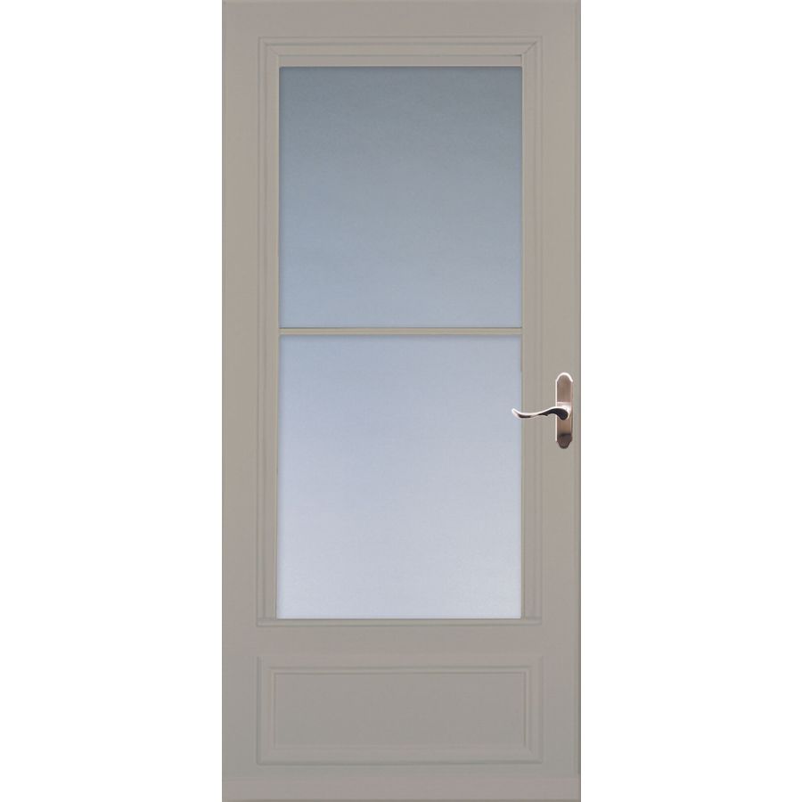 LARSON Sandstone Savannah Mid View Tempered Glass Storm Door (Common 81 in x 32 in; Actual 81.13 in x 33.56 in)