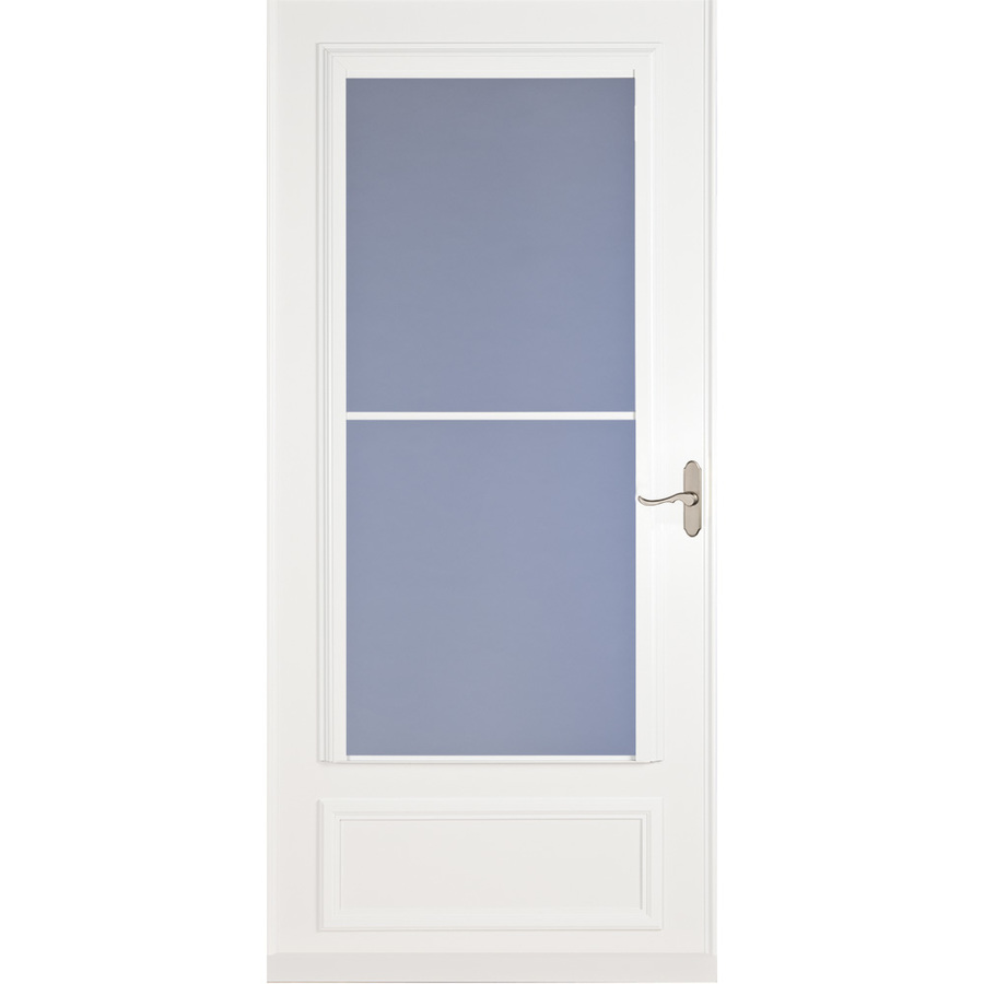 LARSON White Savannah Mid View Tempered Glass Storm Door (Common 81 in x 34 in; Actual 81.13 in x 35.56 in)
