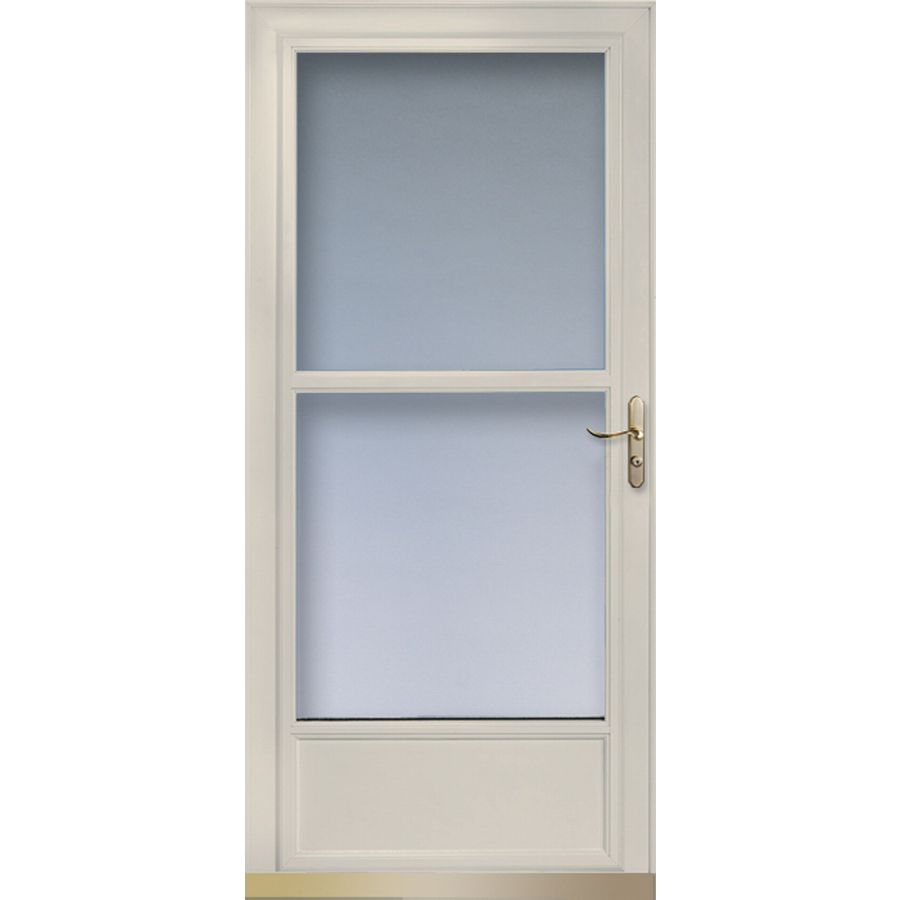 LARSON Almond Tradewinds Mid View Tempered Glass Storm Door (Common 81 in x 32 in; Actual 80.71 in x 33.56 in)