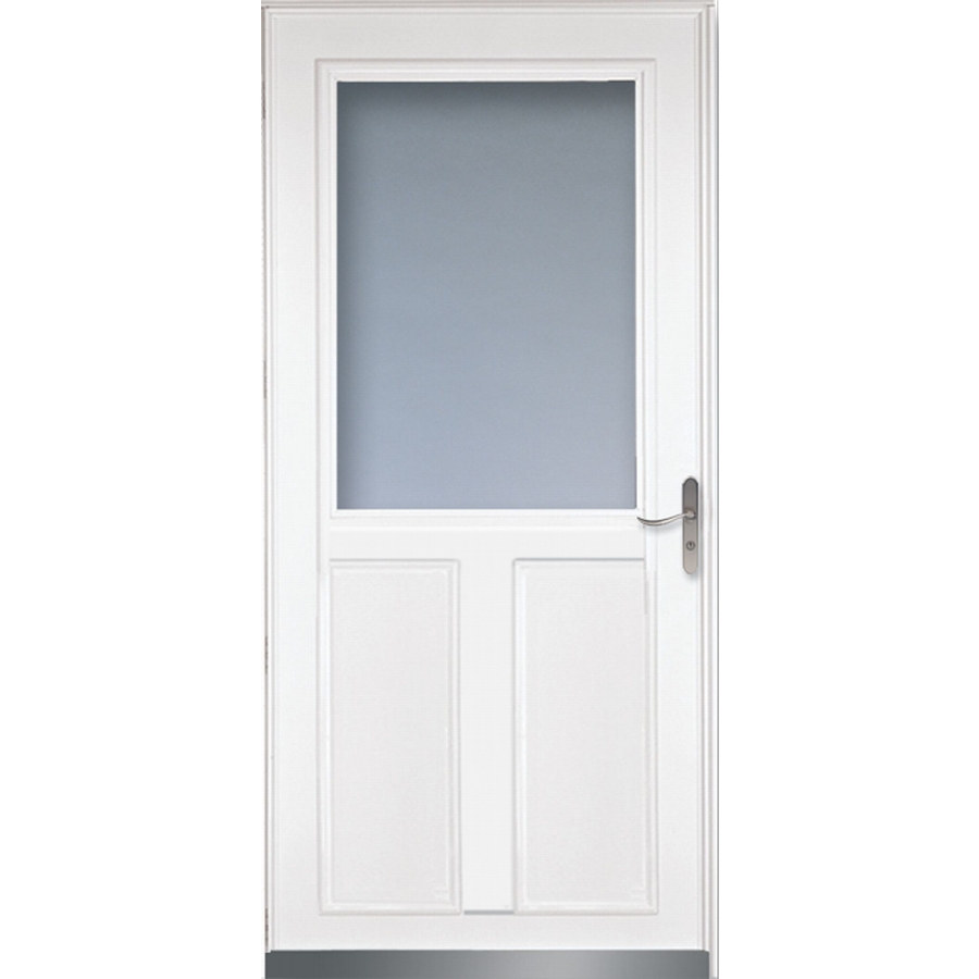 LARSON White Tradewinds High View Tempered Glass Storm Door (Common 81 in x 32 in; Actual 80.71 in x 33.56 in)