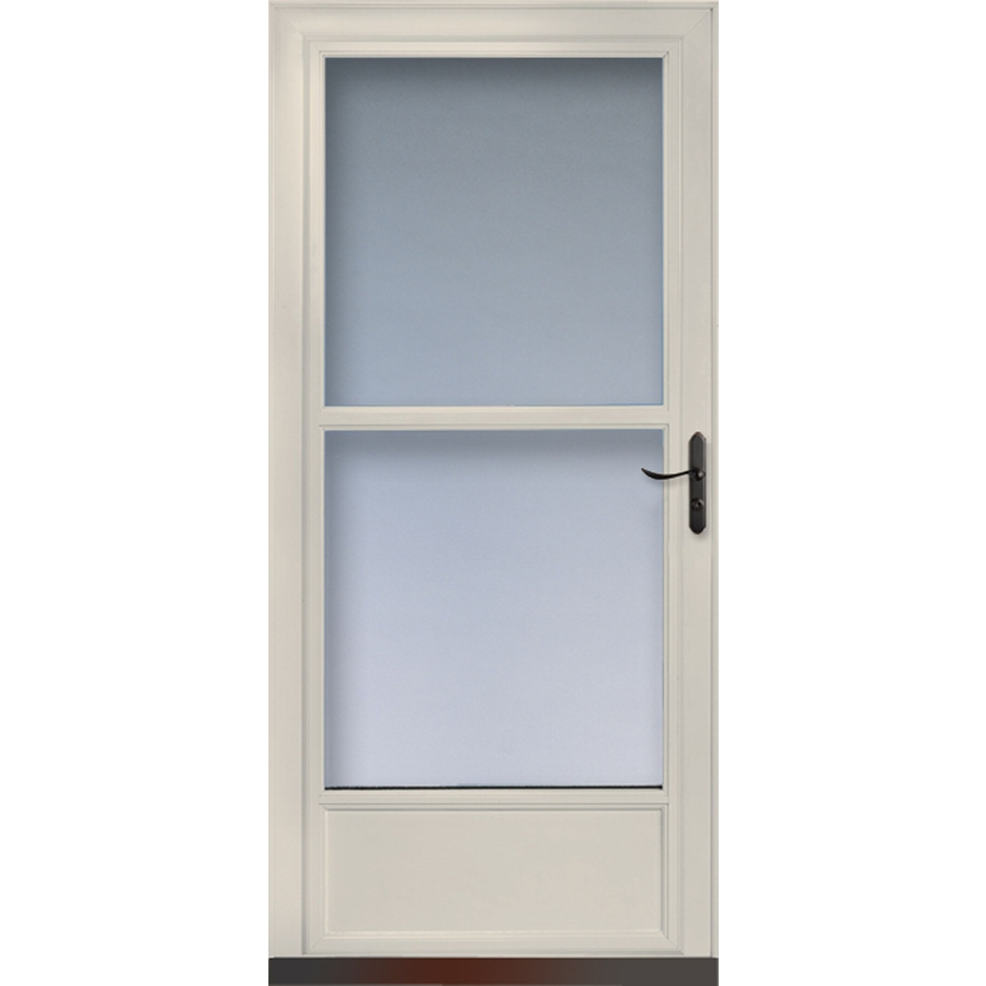 LARSON Almond Tradewinds Mid View Tempered Glass Storm Door (Common 81 in x 32 in; Actual 80.71 in x 33.56 in)