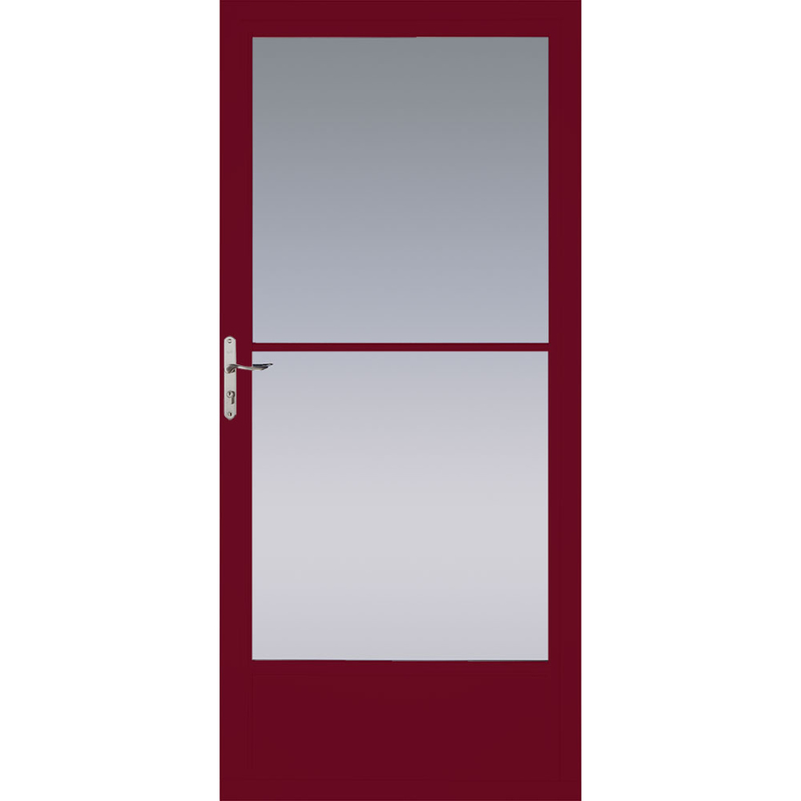 Pella Cranberry Mid View Tempered Glass Storm Door (Common 81 in x 36 in; Actual 80.78 in x 37 in)