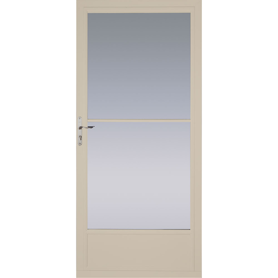 Pella Tan Mid View Tempered Glass Storm Door (Common 81 in x 36 in; Actual 80.78 in x 37 in)