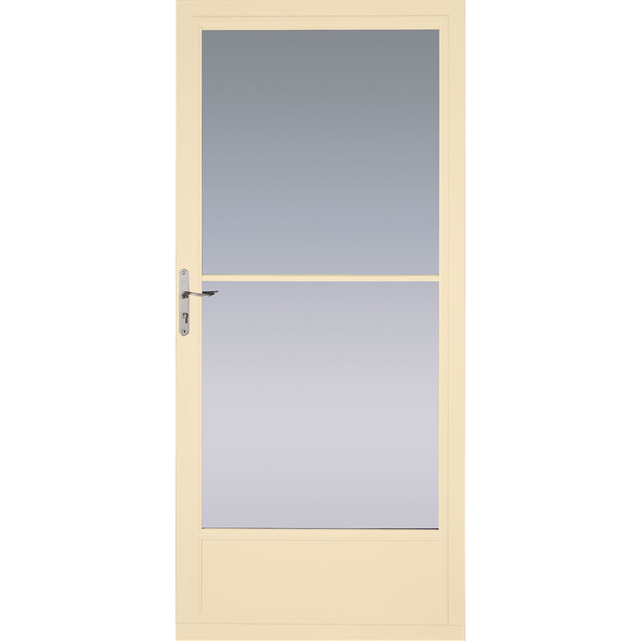 Pella Poplar White Mid View Tempered Glass Storm Door (Common 81 in x 36 in; Actual 80.78 in x 37 in)