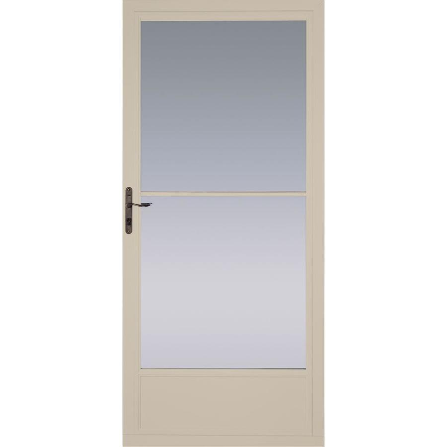 Pella Tan Mid View Tempered Glass Storm Door (Common 81 in x 32 in; Actual 80.78 in x 33 in)