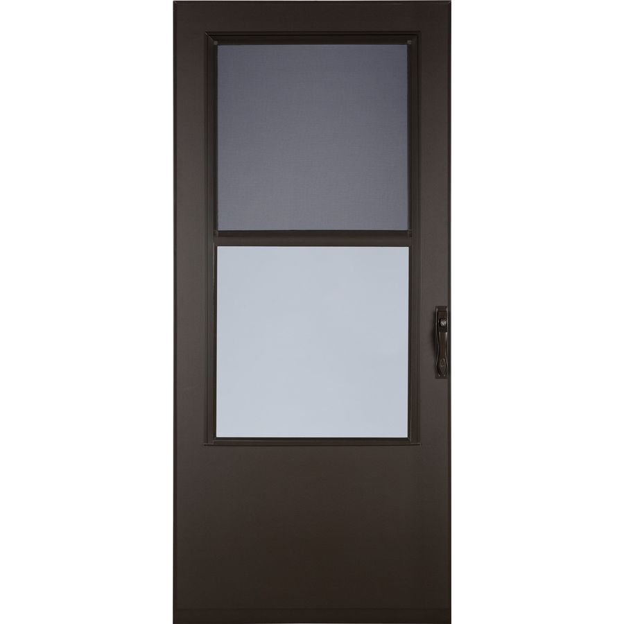 Comfort Bilt Brown West Point Mid View Tempered Glass Storm Door (Common 81 in x 32 in; Actual 81.13 in x 33.56 in)