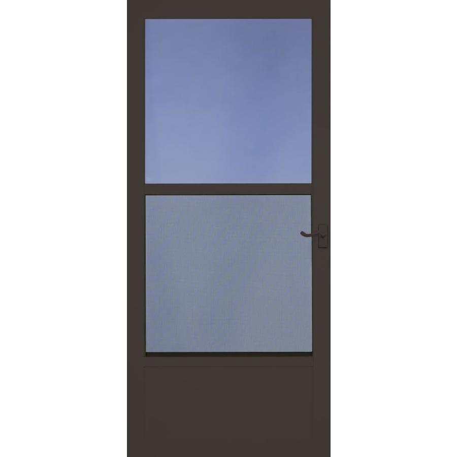 LARSON Brown Southport Mid View Tempered Glass Storm Door (Common 81 in x 36 in; Actual 80.61 in x 37.56 in)