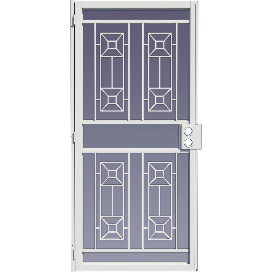 LARSON Matrix White Steel Security Door (Common 81 in x 32 in; Actual 79.75 in x 34.25 in)