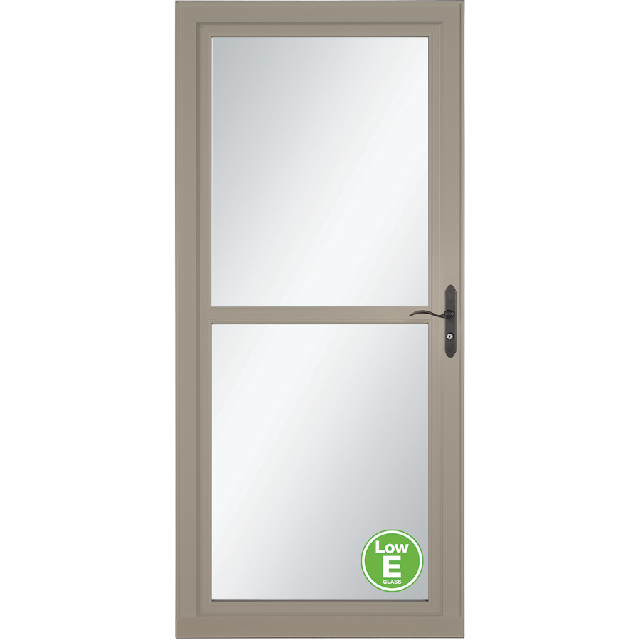 LARSON Tradewinds Low-E 36-in x 81-in Sandstone Full-View Universal Reversible Aluminum Storm Door in Brown | 14604092E57