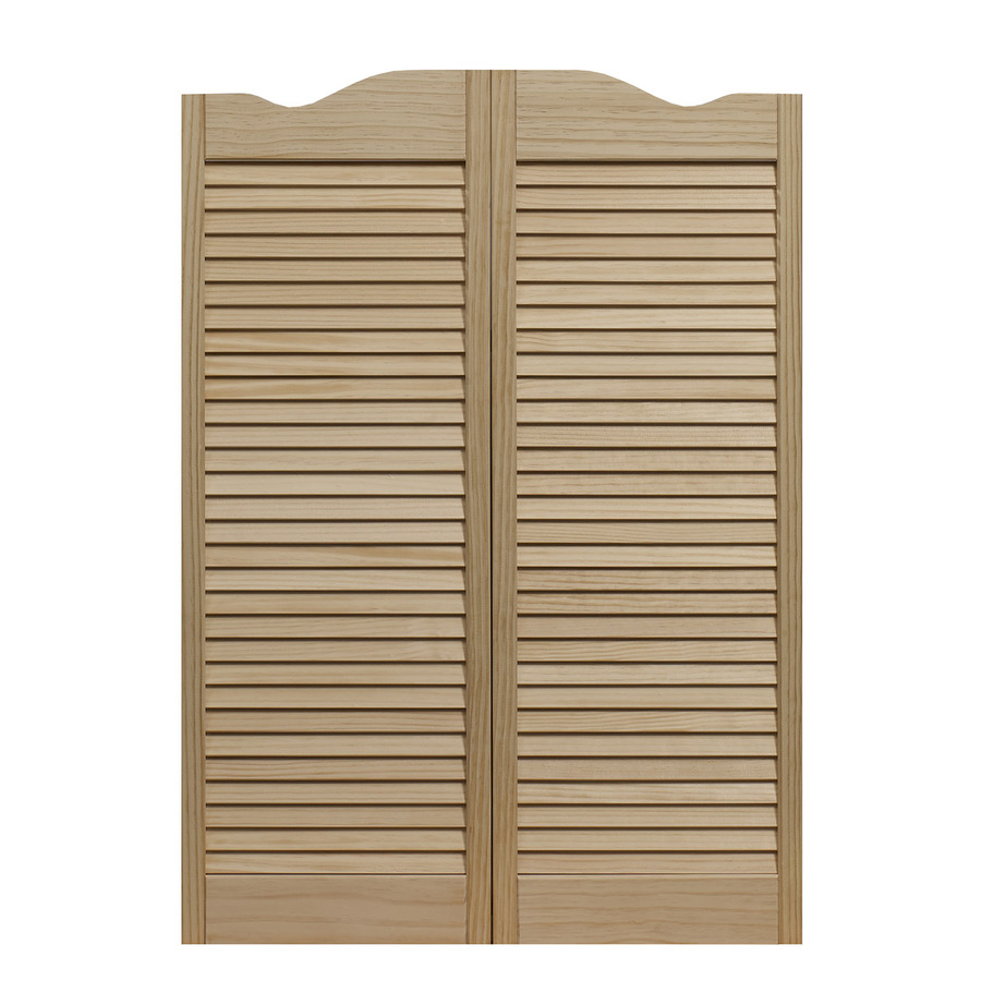 Pinecroft 30 in x 42 in Louvered Pine Cafe Door