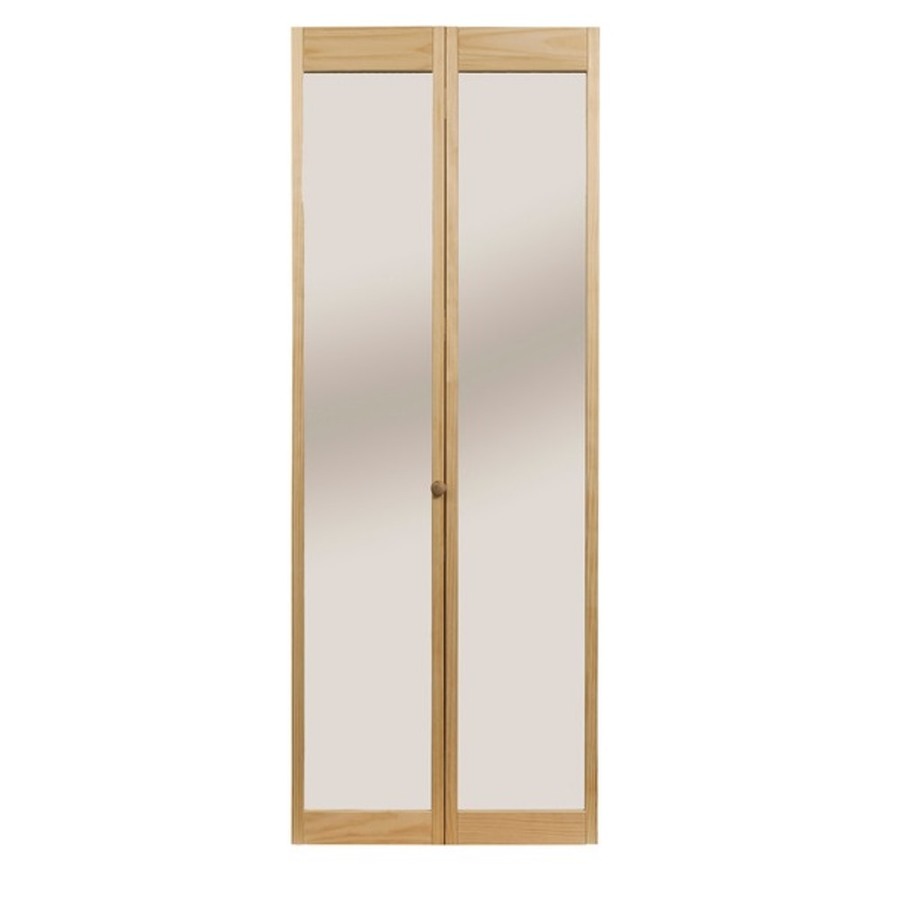 Pinecroft Solid Core Mirror/Panel Pine Bi Fold Closet Interior Door (Common 36 in x 80 in; Actual 36 in x 80.5 in)