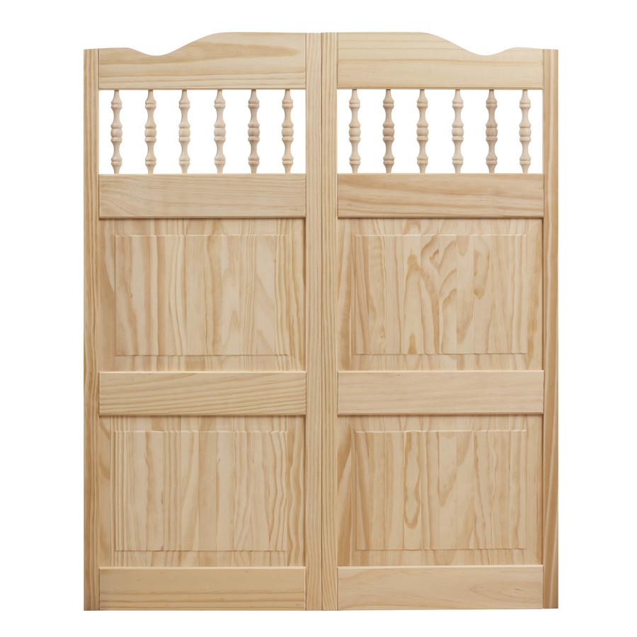 Pinecroft 36 in x 42 in Spindle Top Pine Cafe Door