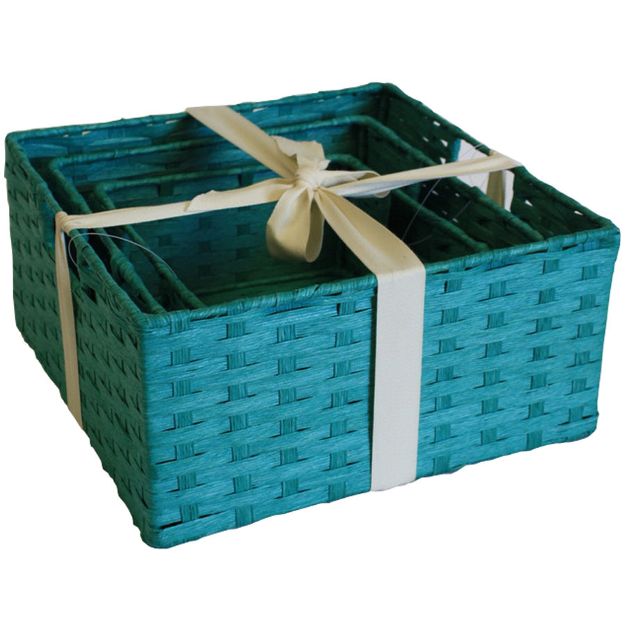 12 in W x 6 in H x 12 in D Woven Cord Square Basket