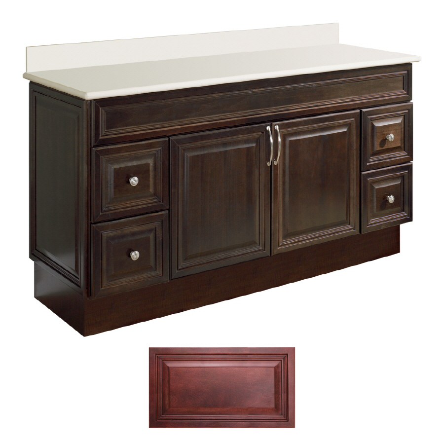 Insignia Ridgefield 60 in x 21 in Burgundy Traditional Bathroom Vanity