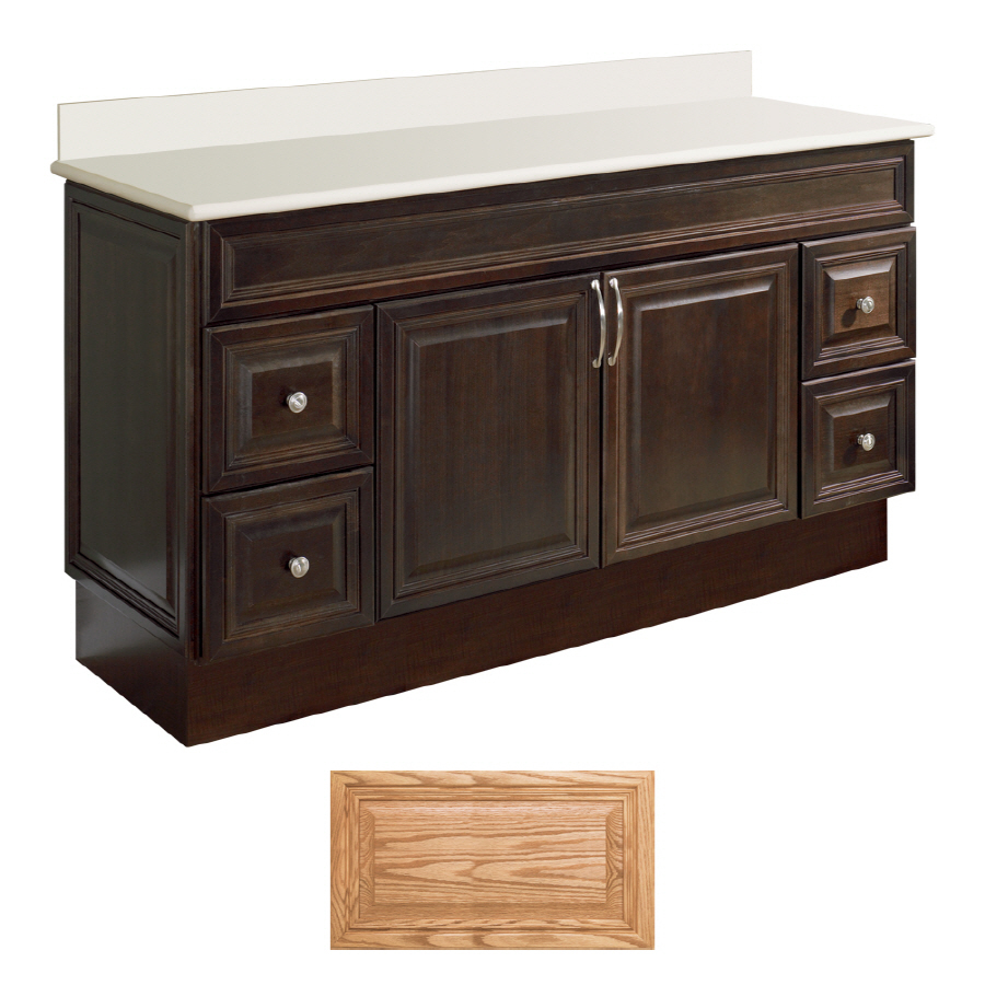 Insignia Ridgefield Medium Oak Traditional Bathroom Vanity (Common 60 in x 21 in; Actual 60 in x 21 in)