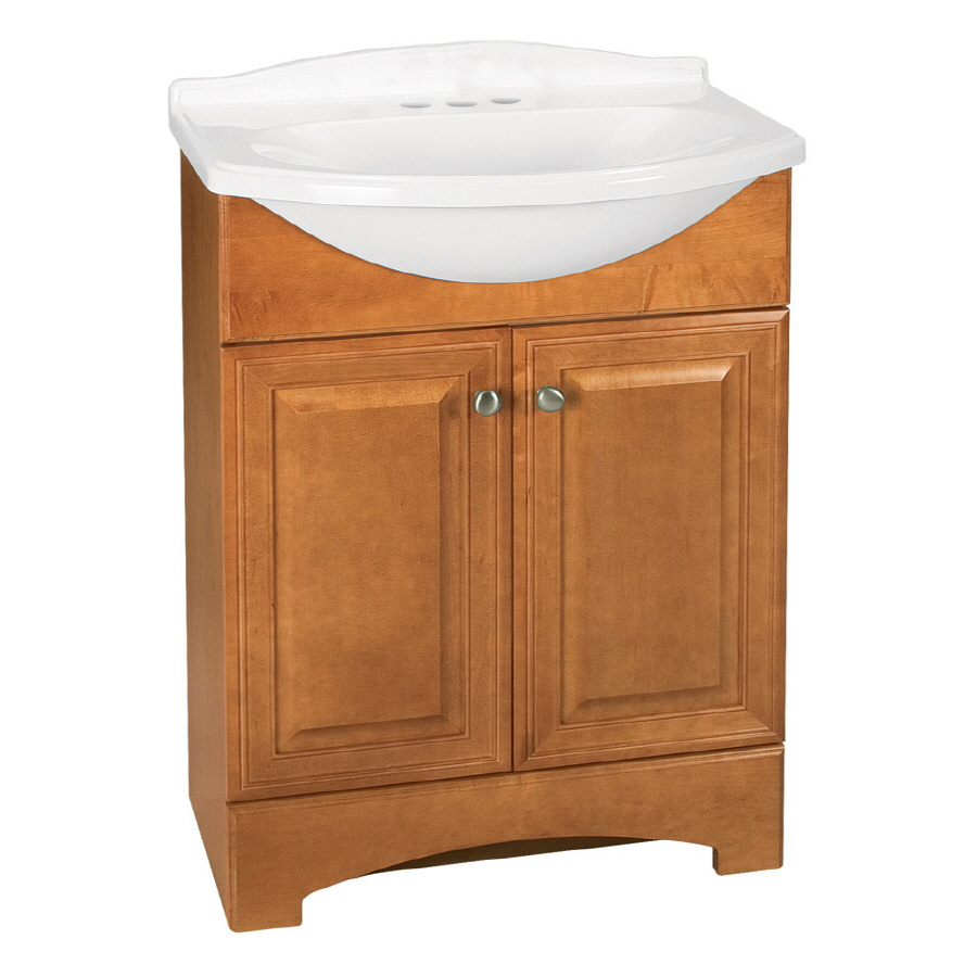 Style Selections 25 in Cinnamon Premier Euro Single Sink Bathroom Vanity with Top