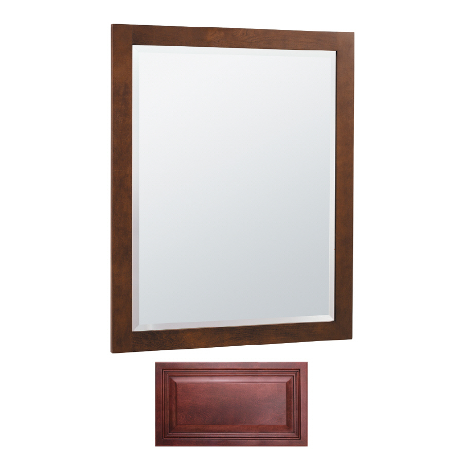 Insignia 32 in H x 26 in W Insignia Burgundy Rectangular Bathroom Mirror